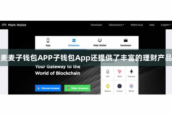 麦麦子钱包APP子钱包App还提供了丰富的理财产品